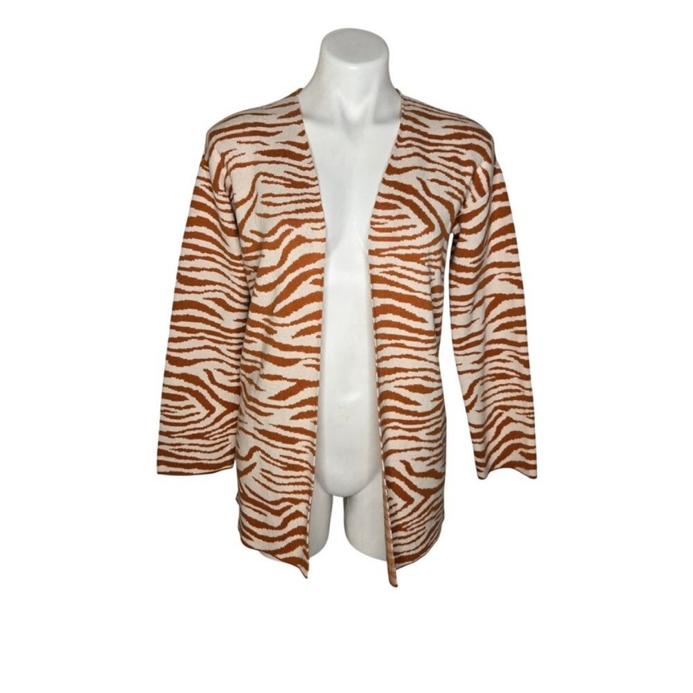 LOFT Zebra Print Open Cardigan